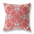 Palacedesigns 18 in. Filigree Indoor & Outdoor Zip Throw Pillow Red & Off-White PA3106560